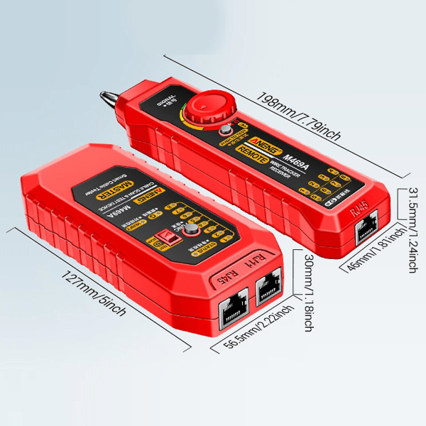 Ledningsfinner for RJ45 RJ11 Kabelsporer Nettverk Lan Linjesøker Verktøy Yo Black