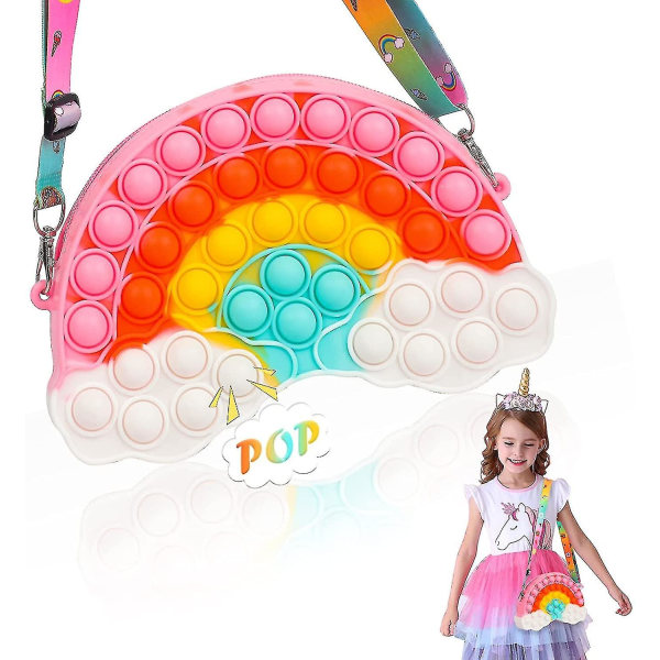 Runmeihe Rainbow Fidget Bag,pop Fidget Axelväska,pop Push Bubbles It Bag