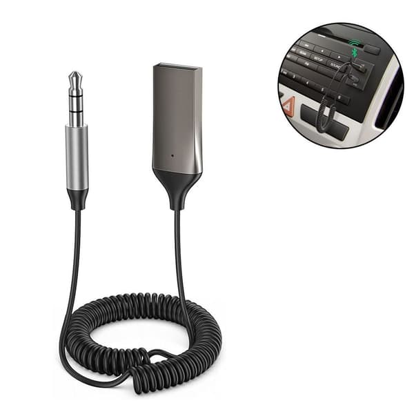 Bluetooth-sovitin auton aux-liitäntään, auton USB Bluetooth -vastaanotin Bluetooth 5.0 KLB:llä