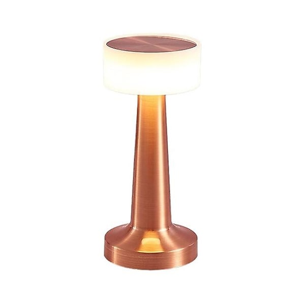 Metal Bordlampe LED Genopladelig Skrivebordslampe Natlys USB Trådløs Touch Restaurant Bar Soveværelse Dekorativ Stemningsbelysning Rose gold