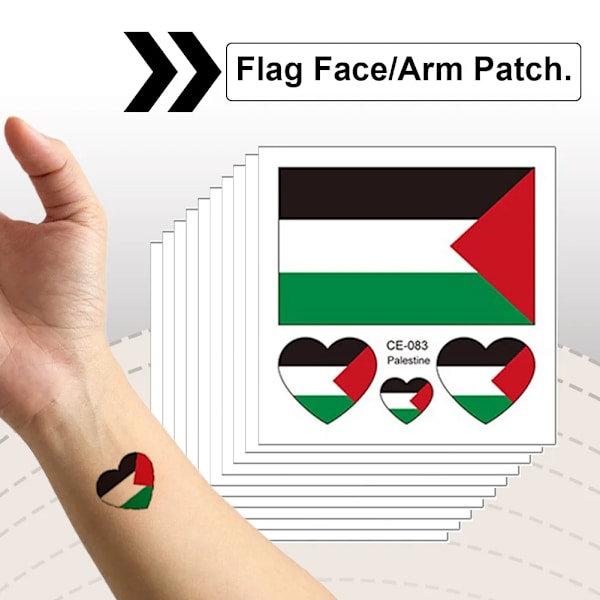 30st Palestina Hand- och Ansiktsklistermärke, Överföringsklistermärke, Ljusa Färger, Palestina Ansiktsklistermärke, Lätt att Ta Bort