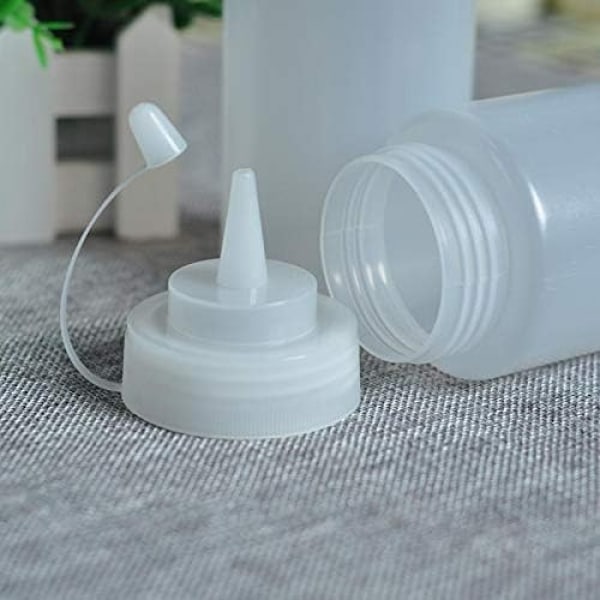 Plastflaskor för såser - Läckagesäkra och återanvändbara såsflaskor med lock - Perfekta (300 ml)