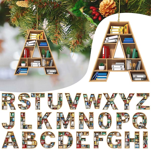 Bokhylle Hängande Dekoration Bokälskare Ornament Trädhänge Presenter Dekorationer 2024 Navidad Dekoration Nyår 2025 F