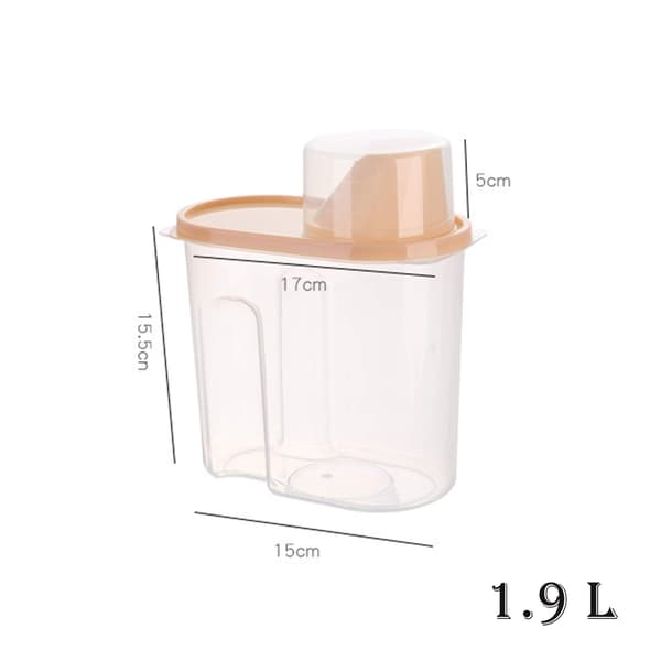 Cereal Storage Container, 1.9L lufttäta matförvaringsbehållare, med pip, torr matbehållare med måttkopp