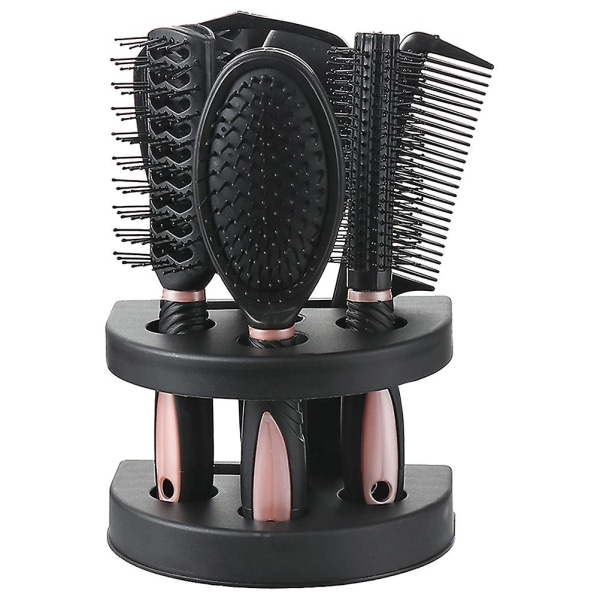 5 st Professionell frisörsalong hårkam och spegelsatser Salong Barber kamborstar Antistatisk hårborste Hårvårdsstyling (rosa) Pink 22x10cm