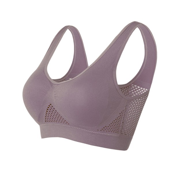 Ultra Breeze Air Lift BH, Andningsbar och sval BH för kvinnor, sömlös M-6XL, 100% ny - WELLNGS Mörklila Dark Purple XL