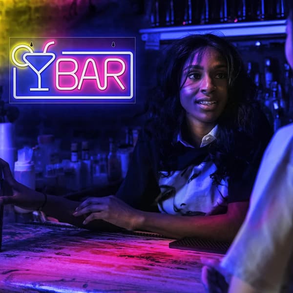 Bar Neonljusskylt Party Neon Vinglas Lampa Väggkonst Sovrum