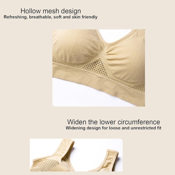 Ultra Breeze Air Lift BH, Andningsbar och sval BH för kvinnor, sömlös M-6XL, 100% ny - WELLNGS Beige Beige 4XL