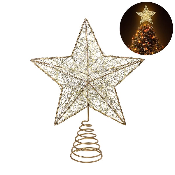 Julgran Led Star Tree Topper Batteridriven trädtoppsdekoration (guld) Golden