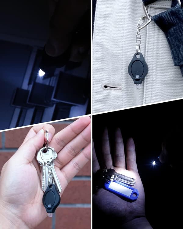 4 st (vit+lila+blå+svart) Mini LED Nyckelring Bärbar Ultra