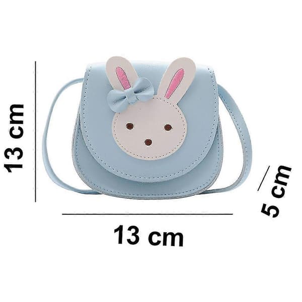Axelväska för flickor, söt crossbody-väska handväska mini prinsessbudväskor handväska med justerbart bälte Rabbit-black