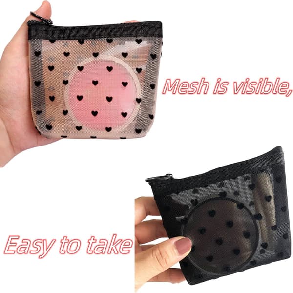 Toilettasker med lynlås, Mini Makeuptaske, Bærbare Små Kosmetiktasker, Rejse-kosmetiktaske, Lille Makeuppung til Kvinder