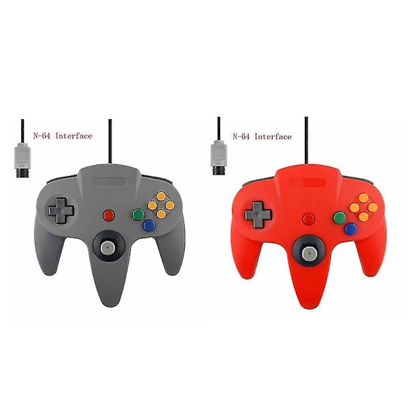 2-pack Klassisk Trådbunden N64-handkontroll Retrospel 64-bitars Spelhandkontroll Joystick Ersättningshandkontroll 23 2pcs
