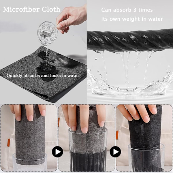 5 kpl Magisk Rengöringsduk, Paksumpi Magisk Rengöringsduk Streckfri, Återanvändbar Magisk Duk för Hem Allmänt Syfte, Glas Rengöringsduk (30 * 30CM)