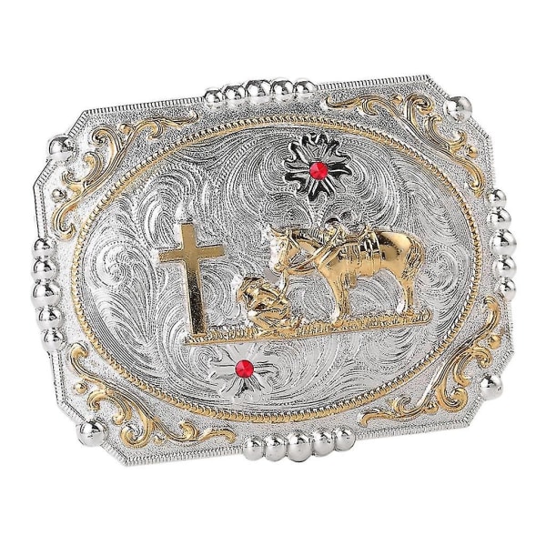 Engraved Western Cowboy Knight Belt Buckle Men's Belt Accessories 1