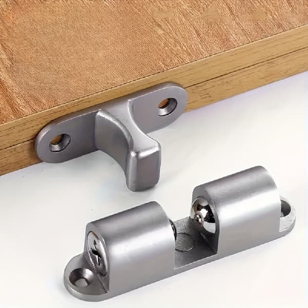 3-delt sæt magnetisk dørstopper i rustfrit stål, aluminiumslegeringsmateriale, ingen boring og klæbning påkrævet, stærk adsorption og antikollision silver