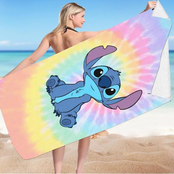 Lilo og Stitch badehåndklæde strand tyk mikrofiber 70*150cm gave barn voksen D D 70*150cm