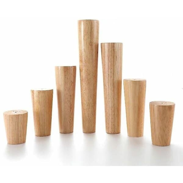 Sæt med 4 massive træben til sofa, møbelben til lænestol, sengebord, garderobe, skuffe (højde 15 cm) - Xin