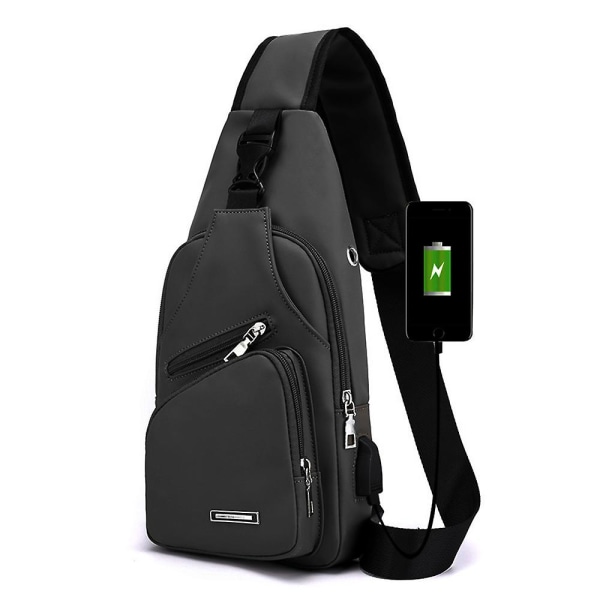 Vattentät en-axel Messenger Bag-sling Ryggsäck Vandringsryggsäck black