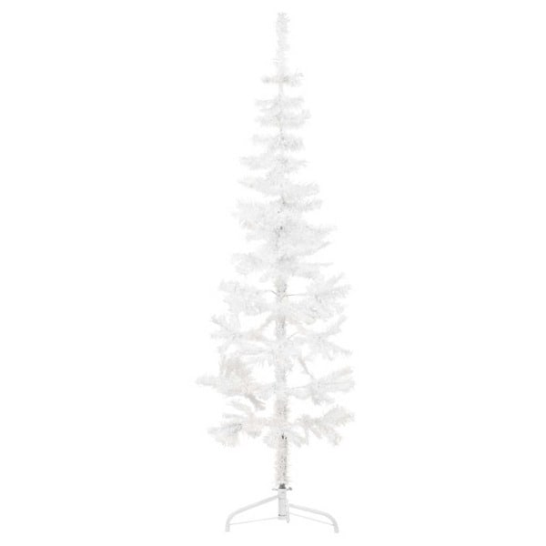 vidaXL Slim Halv Plast Julgran med Ställ Vit 180 cm 1700 Vit