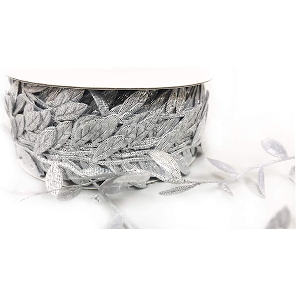 10M Sølvblad Bladband Trim Reb til Guirlande DIY Håndværk og Fest Bryllup Hjem Dekorationer Silver
