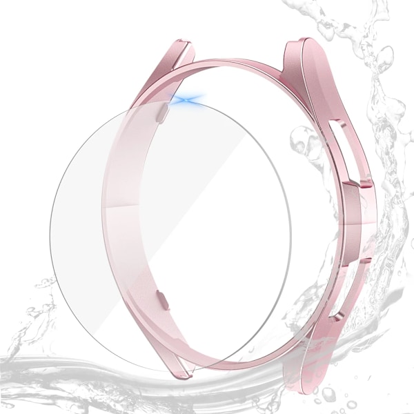 Glas+ fodral till Samsung Galaxy Watch 6/6 Classic Vattentät PC Galaxy Watch 6/6 Classic 40/44/43/47 mm cover+ skärmskydd Rose Gold Y Rose Gold Watch 6 Classic 43mm