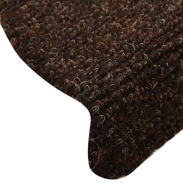 vidaXL Trappstegsmattor Självhäftande 15 st Brun 56x17x3 cm Broderi Brun Brown