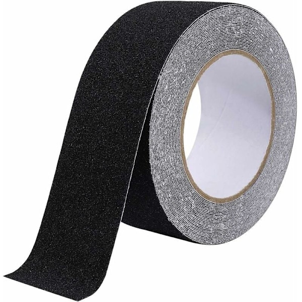 Halkskyddstejp för trappor, friktion, slipande för säkerhet, stege, inomhus, utomhus, hög draghållfasthet, 5 cm x 10 m, svart
