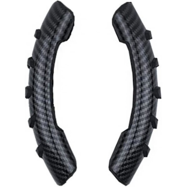 Halkfri kolfiber cover Booster Design för Universal Auto Car 15 tums ratt (svart) (2st)