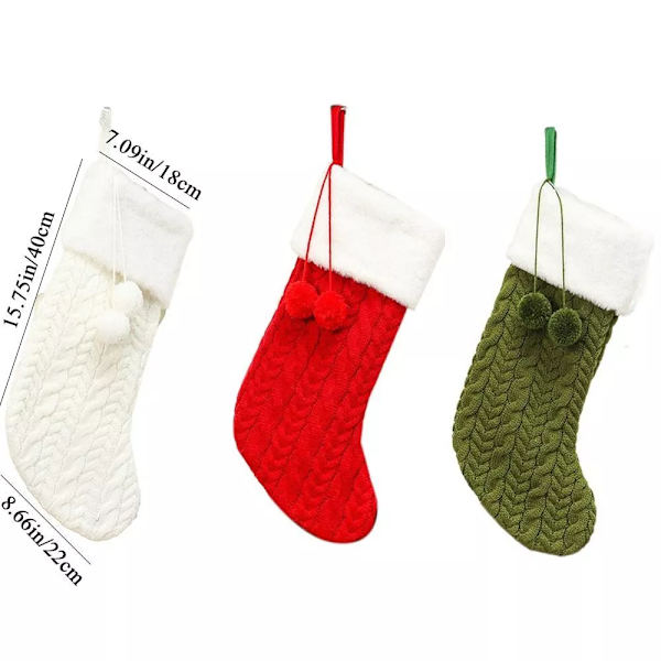 Stor Julstrumpa med Julgranhänge för Fest white