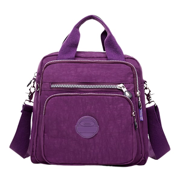 Casual nylon, reiseveske med stor kapasitet, vanntett håndveske, 2-veis bruk Purple