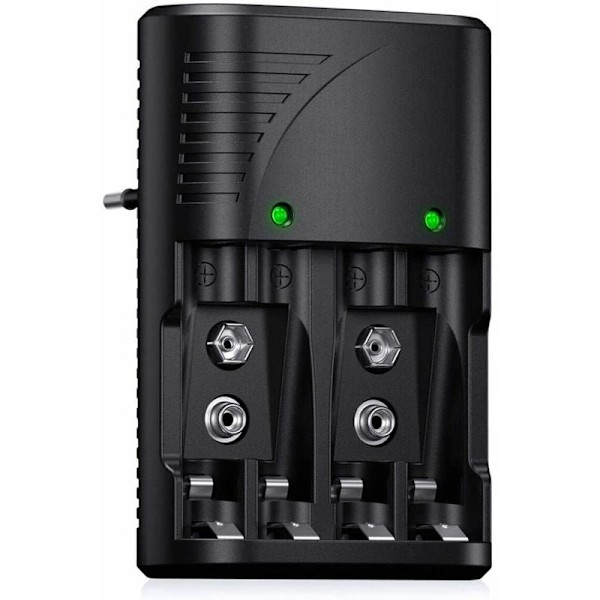 Universel SR AA/AAA/9V batterioplader, 6802 hurtigoplader