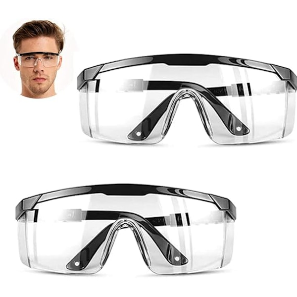 2-pack säkerhetsglasögon, anti-imma och UV-skydd, klara skyddsglasögon, säkerhetsglasögon, barn Nerf Shootout, bygg, DIY, laboratorium