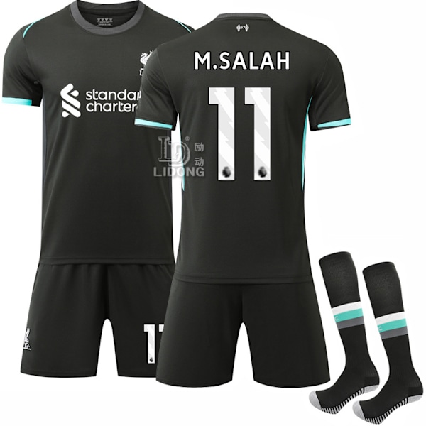 Liverpool FC Bortaställ Fotbollströja Set för Barn och Vuxna 2024-2025 No. 11 M.SALAH-Xin M