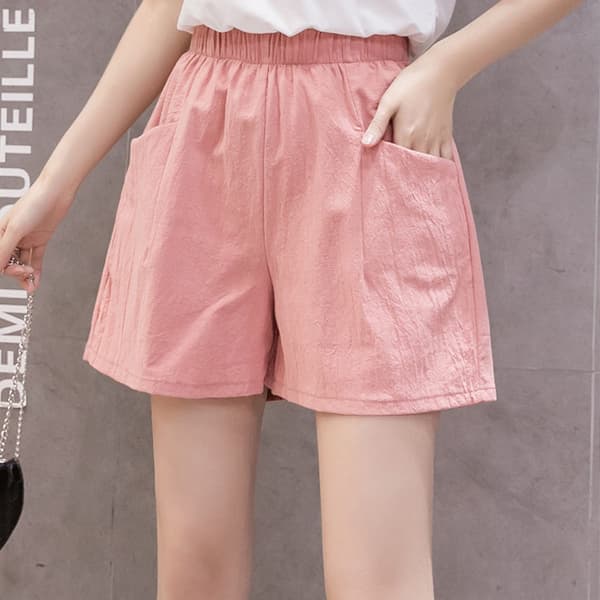 4 stk. afslappede shorts til kvinder, elastiske strandshorts til sommer. M