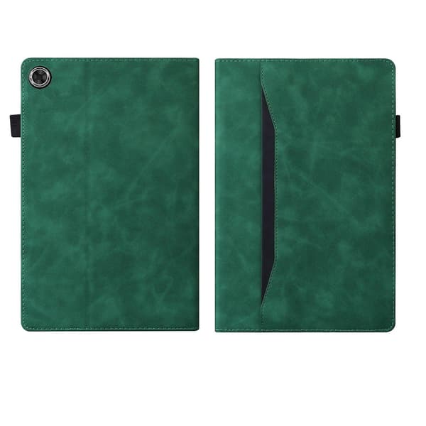 Läderfodral med sömmar för Samsung Galaxy Tab A9+ Green