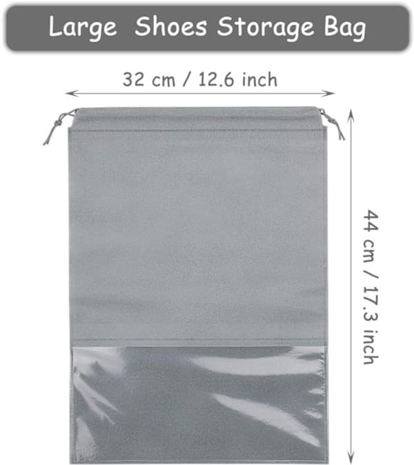 Skoresväskor - Non-Woven Dammpåsar - Medium till Stor - Bärbar Dragsko - Platsbesparande Skoförvaringsväskor Organizer - 15-pack