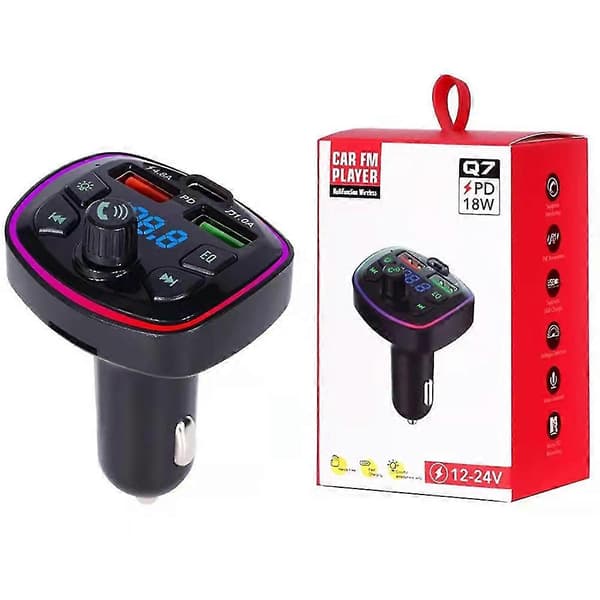 Bluetooth 5.0 Auton langaton FM-lähetinsovitin 2USB PD-laturi Handsfree ZD.16 q3