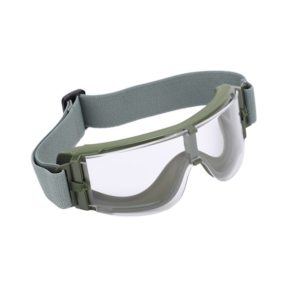 Militära Skyddsglasögon Slagtåliga och Ventilerande Utomhusglasögon för Män Kvinnor Olivfärgad Båge Klar Lins 0.4