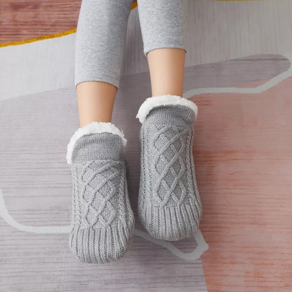 Women Men Slipper Winter Socks FluffyNon Slip Warm Fleece Lined Bed FloorSocks