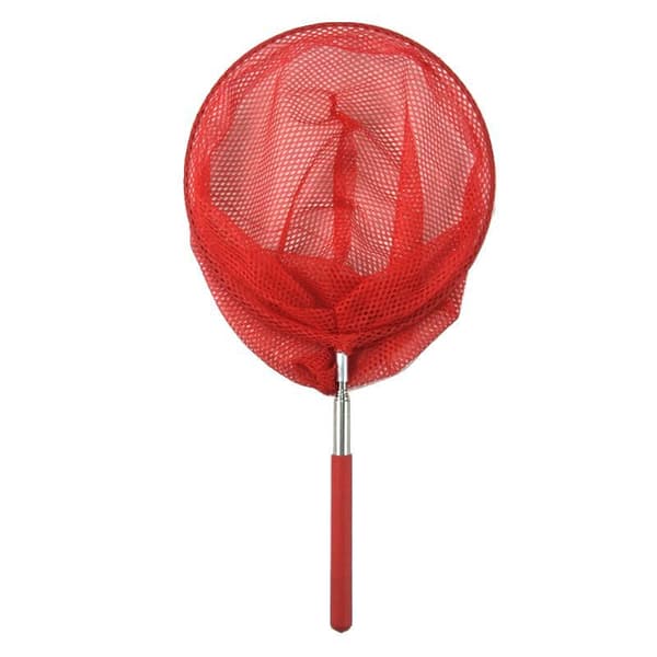 Fjärilsnät, 1-pack infällbara fiskenät med halkfritt hopfällbart handtag rode