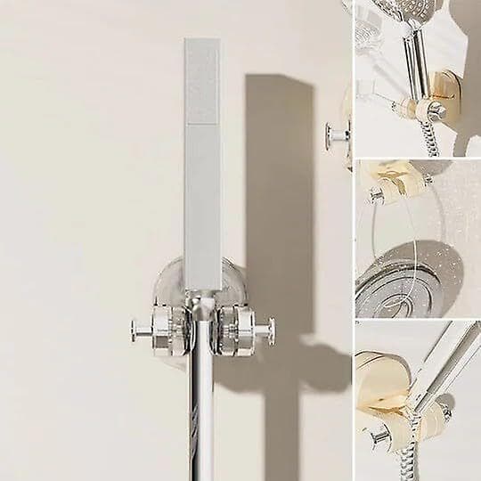 Kompatibel Belaudo dusjhodeholder, sugekopp dusjhodeholder, veggmontert dusjhodeholder hvit white with hook