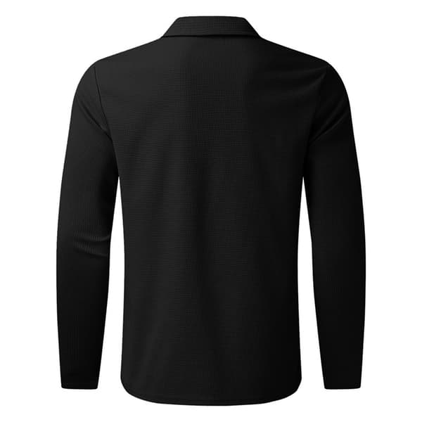 Herr Höst Ny Zip-Up Våffelstickad Jacka – Casual Långärmad Kragad Koftastil Black S