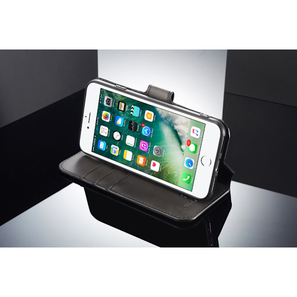 iPhone 7/8 mobilfodral PU-skinn Svart