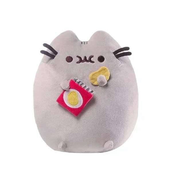 Pusheen 16 cm rund heldig kat plyslegetøj, sød kat plyslegetøjsdukkegave pizza