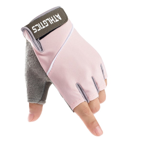 Kvinder Mænd Cykelhandsker Halvfinger Fitness Træning Skridsikker Åndbar Tynd Pink Pink S