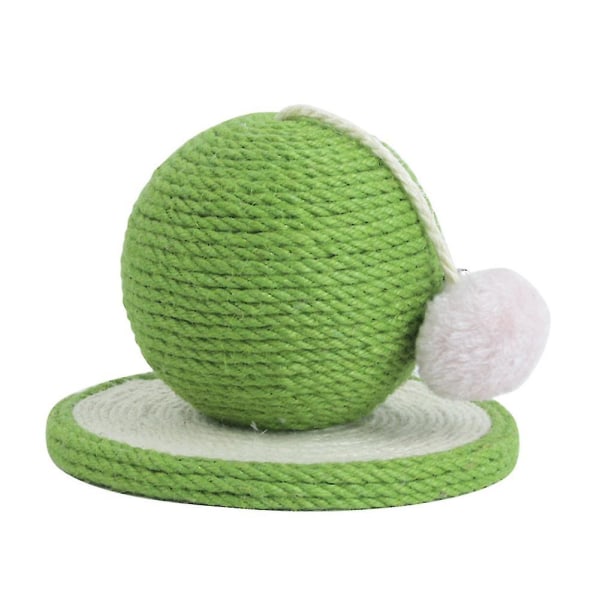 Pet Kattunge Sisal Rope Weave Ball Slitstark Cat Scratching Board Leksak Green