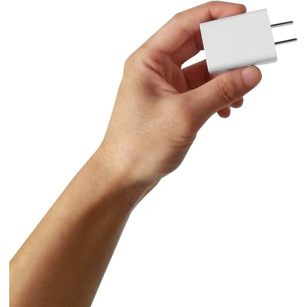 USB väggladdare 5v 2a power designad för säkerhet (vit 2 pack)