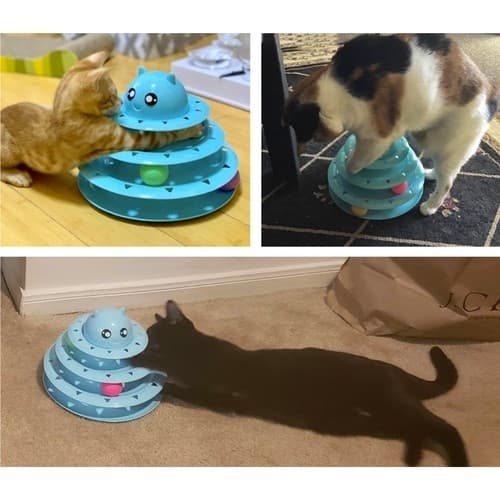 Katte legetøj - Aktiveringsbold / Boldtårn til katte blue