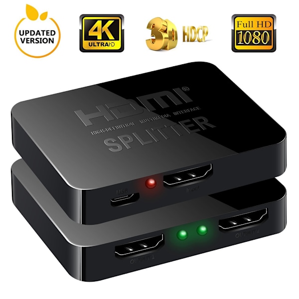 2-port HDMI Splitter 1x2 - 3D og 4K